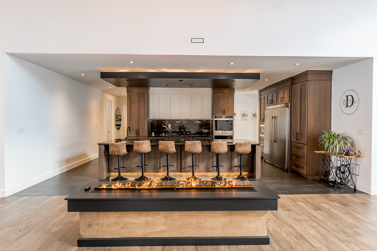 interior, kitchen, fireplace